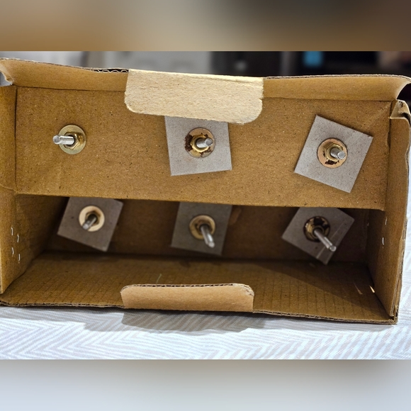 Marble & Brass Hexagon Cabinet Knobs - Picture 2 of 2